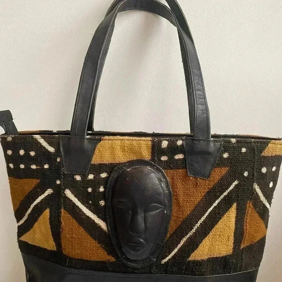 Handcrafted African leather satchel handbag - Picture 4 of 14